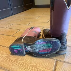 Tin Haul Pink and Brown Women's Boots